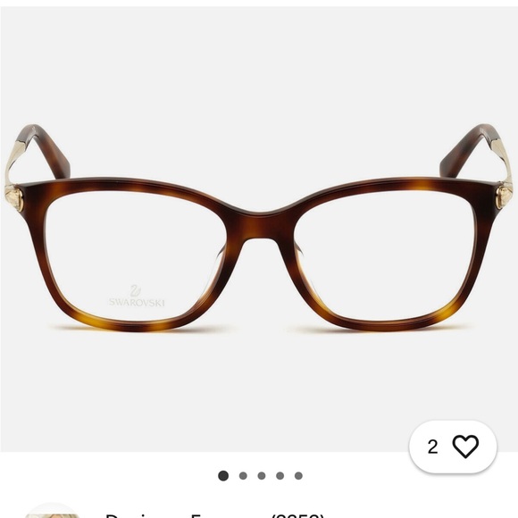 Swarovski 🎉HP🎉tortoise and gold cat eyeglass frames with pear shaped crystal